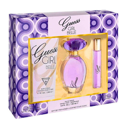 SET GUESS GIRL BELLE EDT 3PC BL 200ML/ SP 100ML/ TS 15ML
